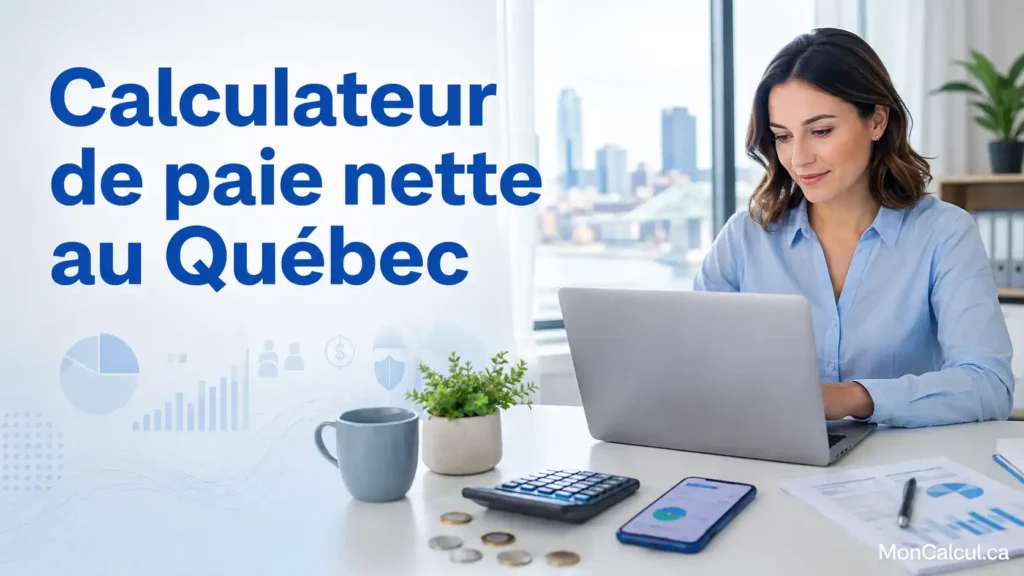Calculateur de paie nette au Québec permettant d’estimer le salaire après impôt fédéral, impôt provincial et cotisations salariales.