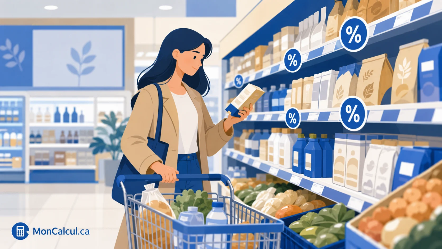 Exemple concret de calcul de rabais en pourcentage dans une épicerie