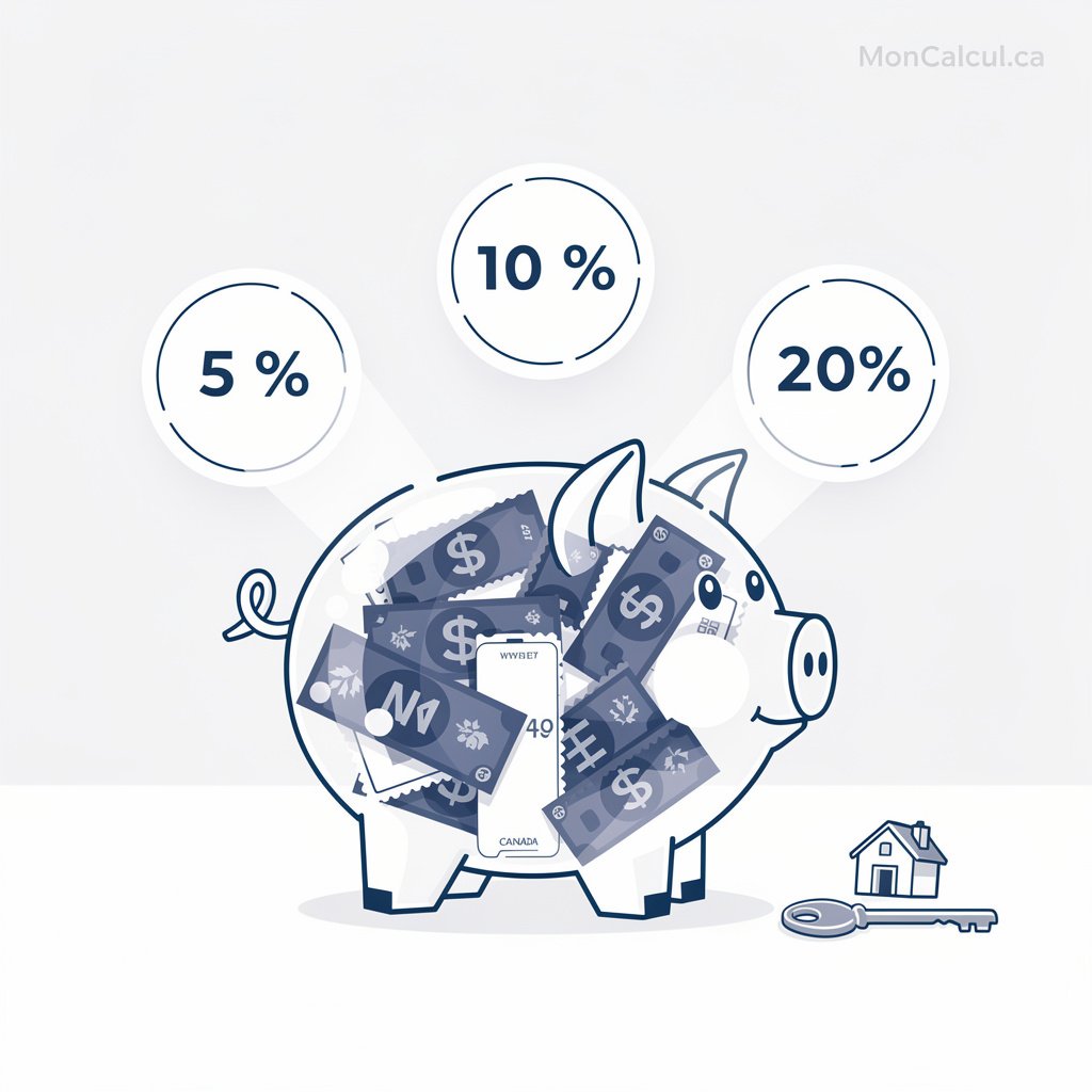 Mise de fonds minimale au Canada (5 %, 10 % ou 20 %) et prime d'assurance SCHL ajoutée au prêt hypothécaire